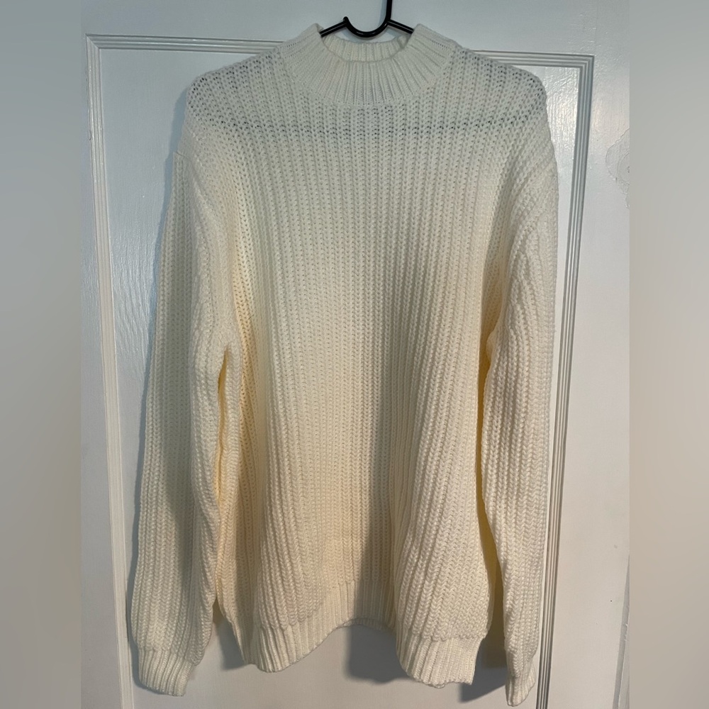 ASOS Heavyweight fisherman turtle neck in white L